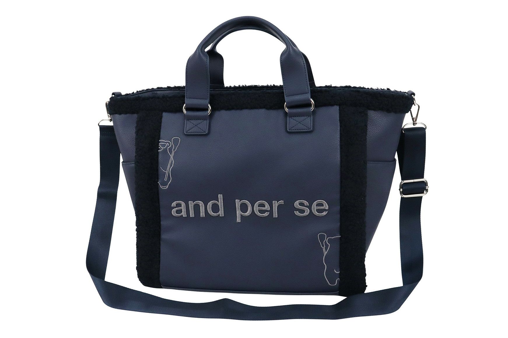 アンパスィ and per se ボストンバッグ ネイビー ボストンバッグ