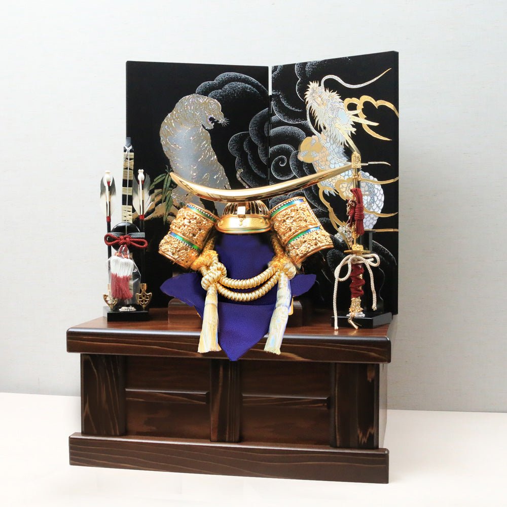 横幅46cm｜武将 伊達政宗 収納兜｜五月人形 コンパクト型｜小さくしま
