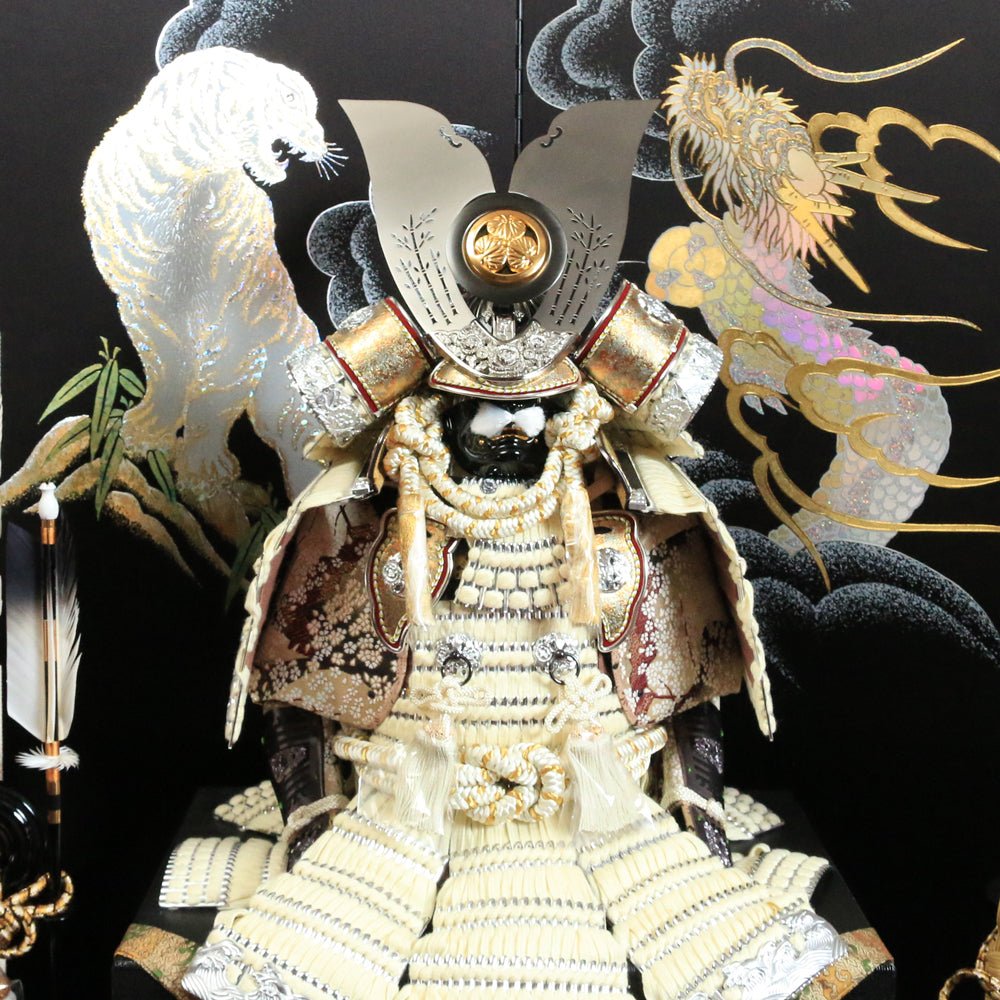 横幅75cm｜翠鳳作 10号鎧 徳川家康｜おしゃれな白い五月人形