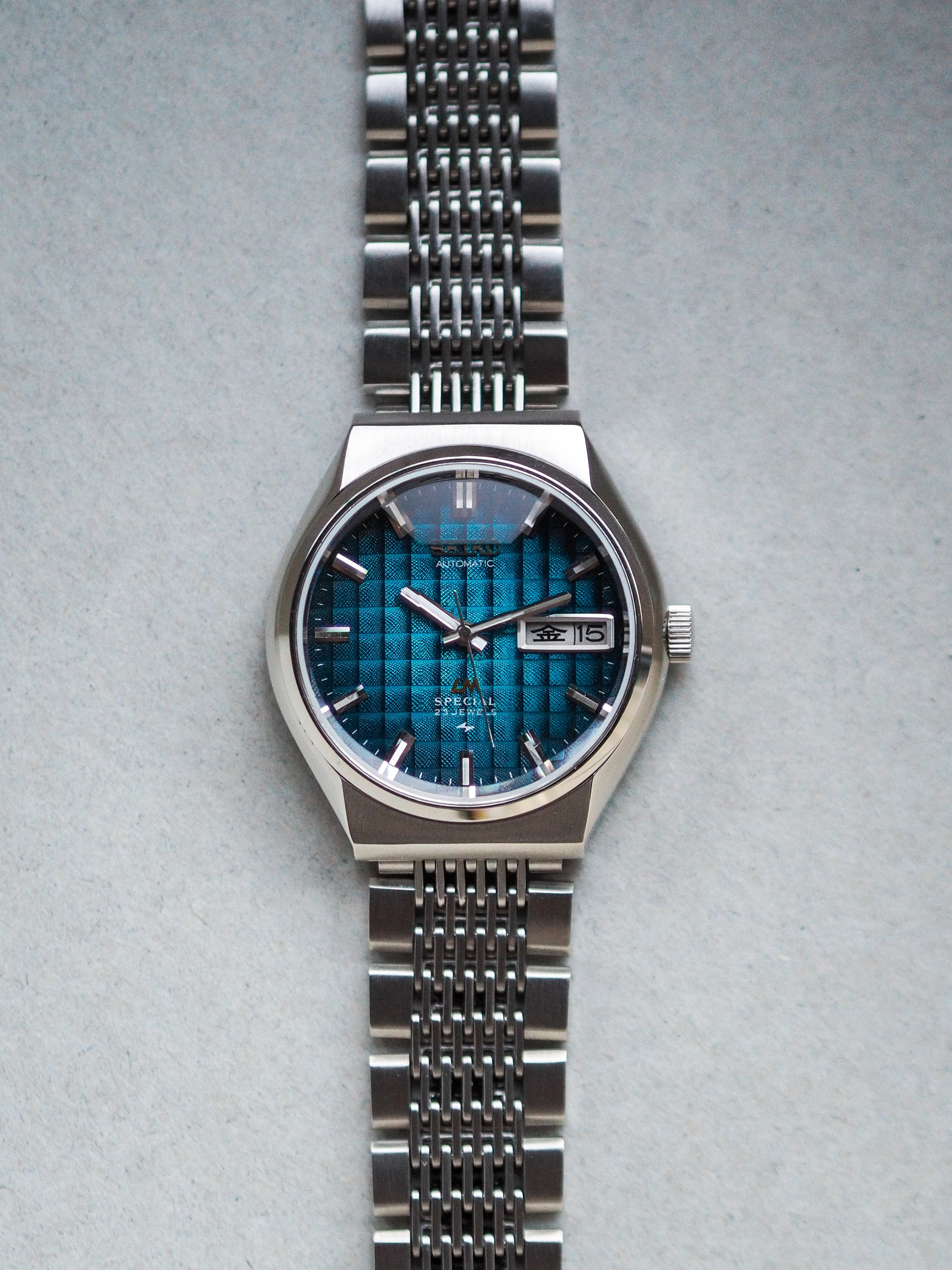 Seiko LM 5216-7070 Lord Matic Special Blue Checkered Dial