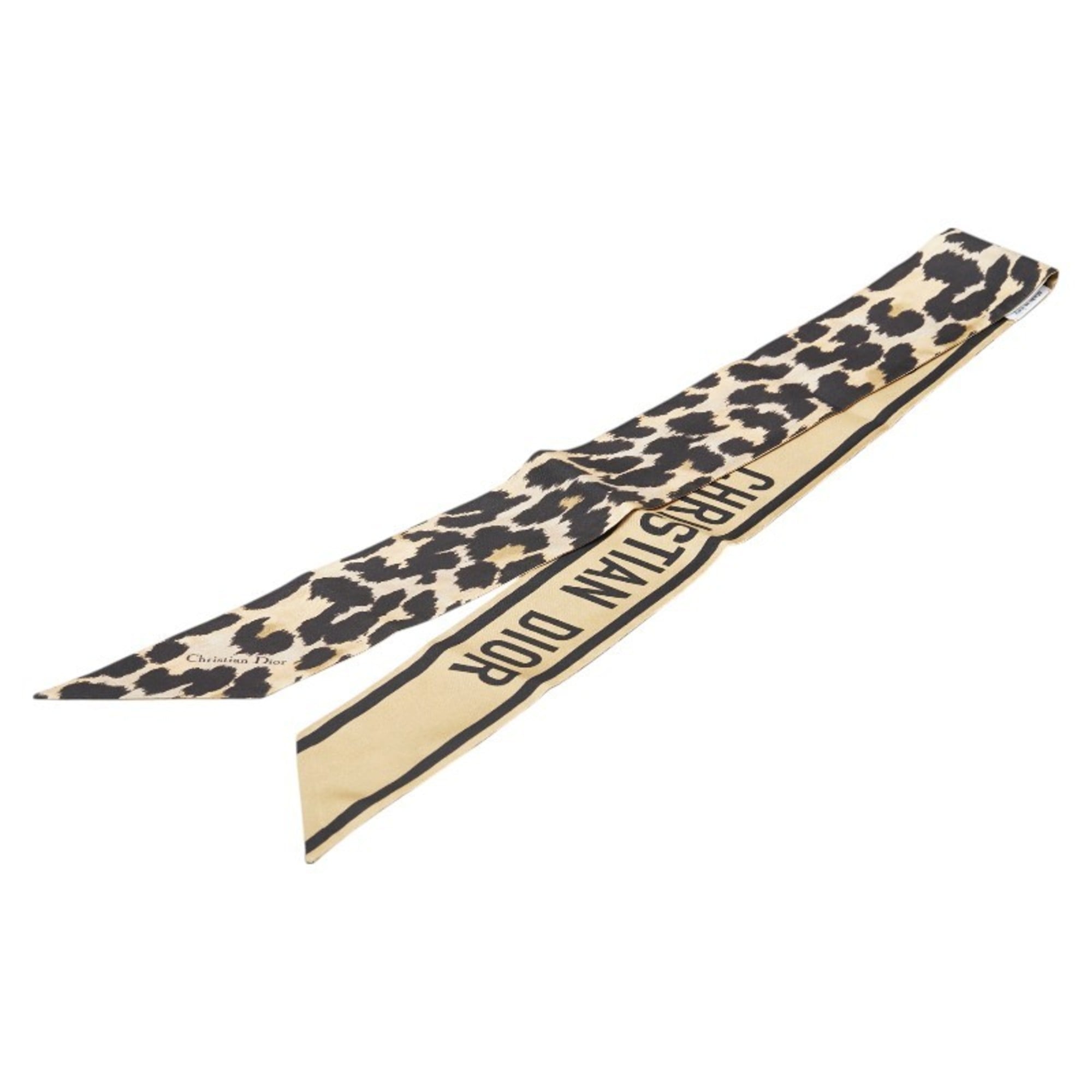 Christian Dior Dior Mitzah Leopard Print Scarf, Brown and Black
