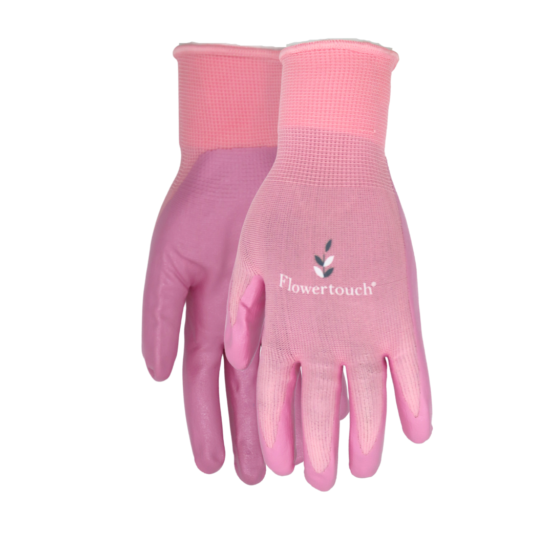 Red Steer A369 Flowertouch Lawn & Garden Gloves, Nitrile Palm