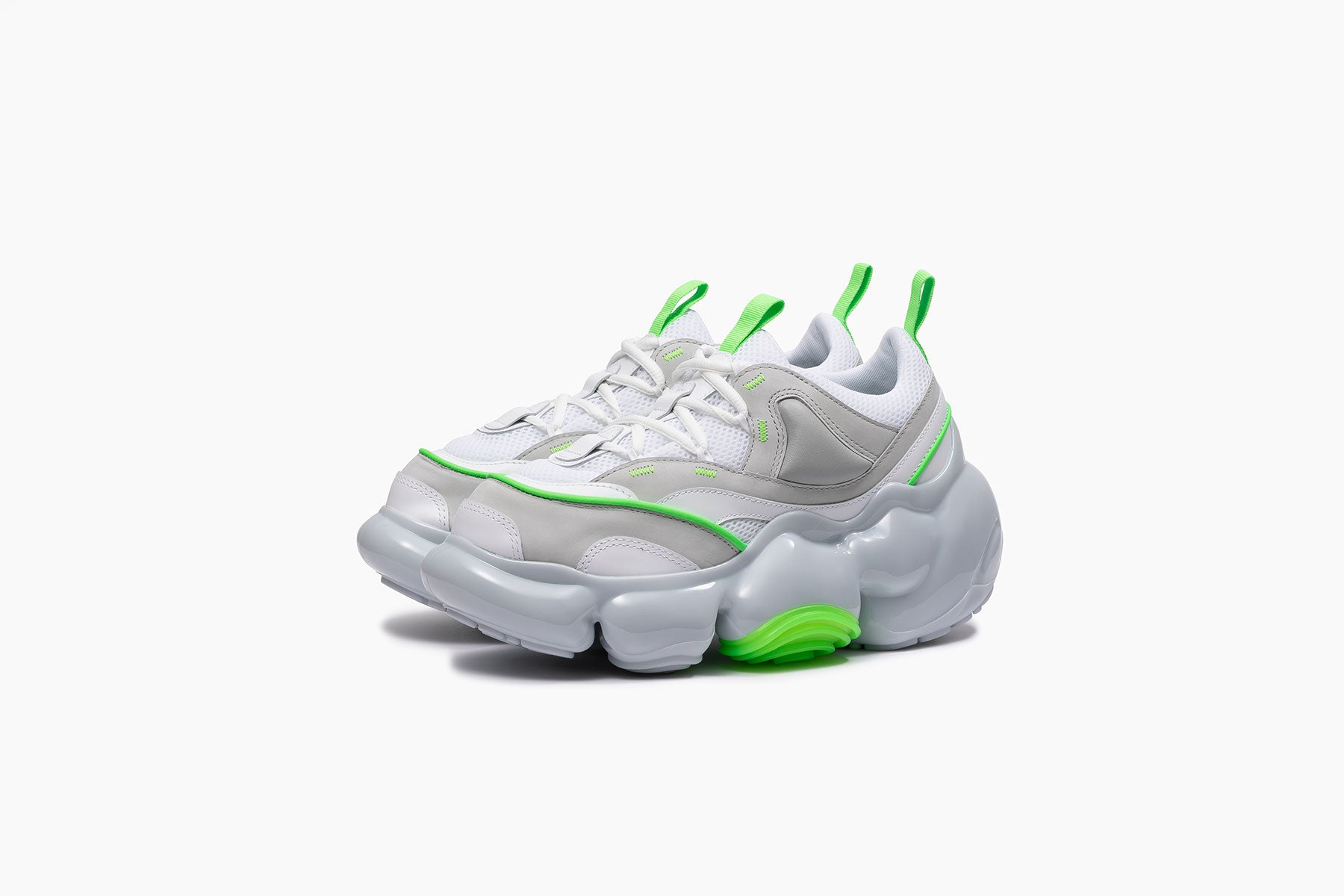 MOOPIE JAWS - WHITE NEON GREEN / ICEGRAY SOLID (ムーピー ジョーズ