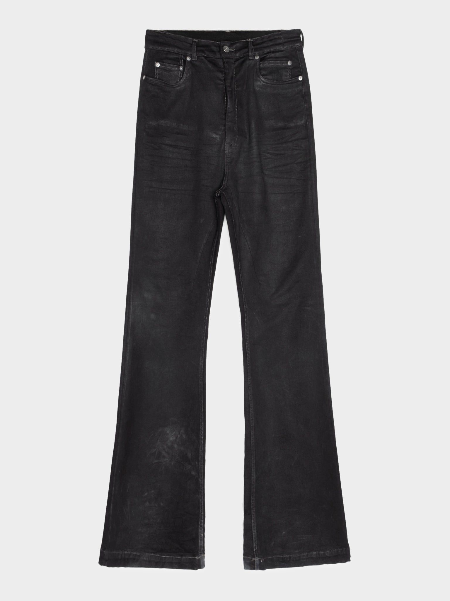 Buy Rick Owens 'Strobe' Waxed Bolan Bootcut Jeans Online at Groupie