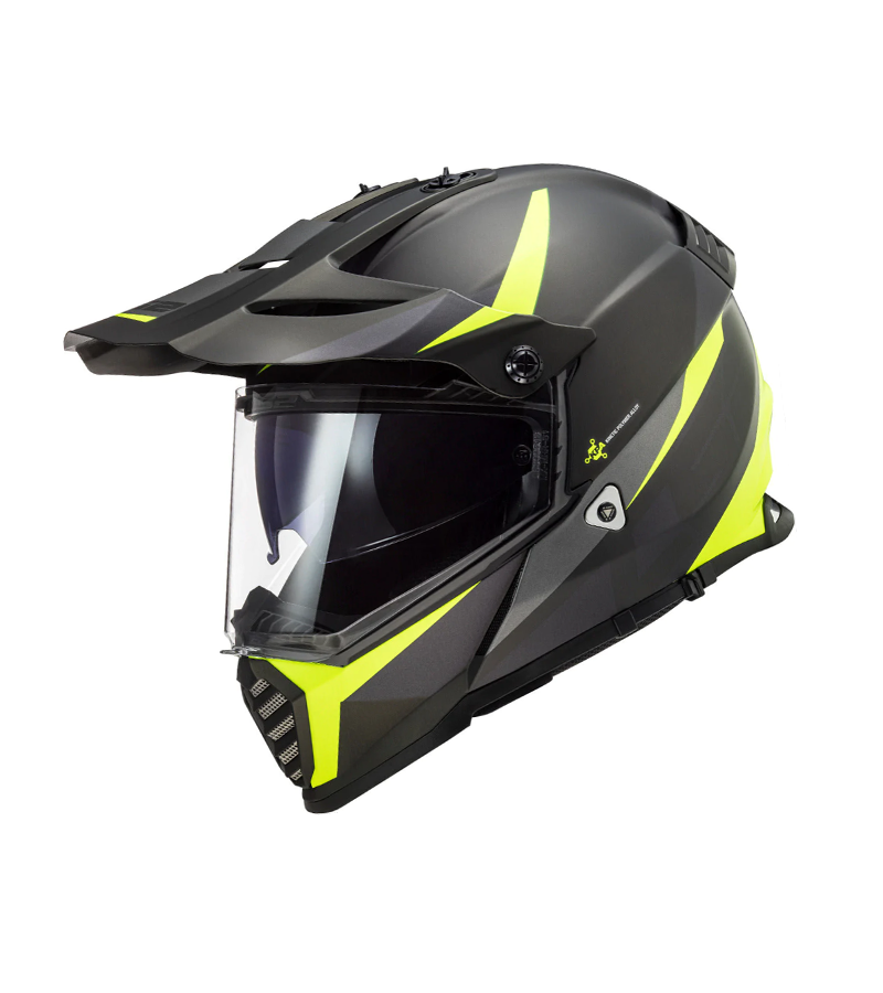 LS2 MX436 PioneerEvo Router Black Hi Viz Yellow - Gear and