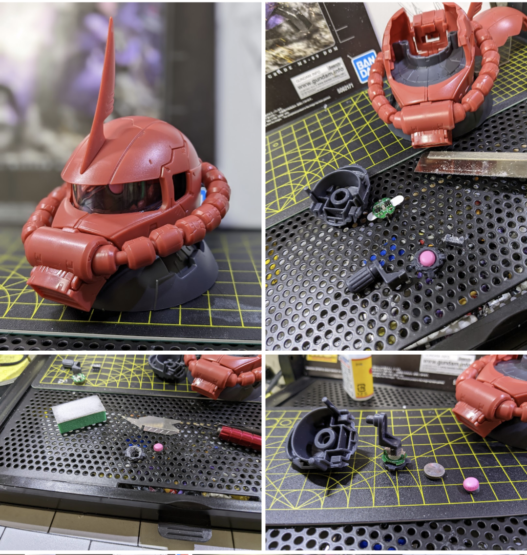 シャア専用ザクⅡヘッド（LED加工）｜KEIさんのガンプラ作品｜GUNSTA