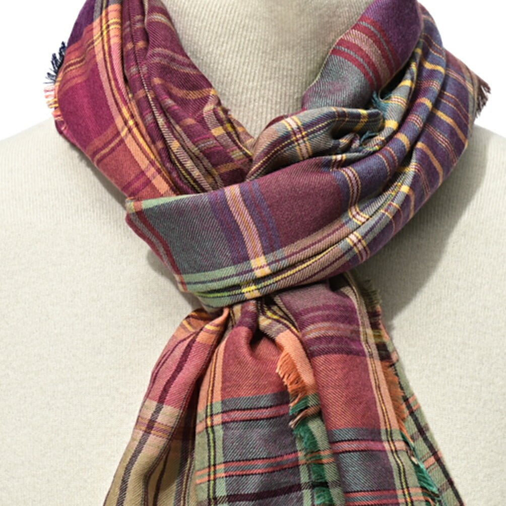 SALE｜ETRO エトロ / カシミヤシルク チェック柄ストール / メンズ