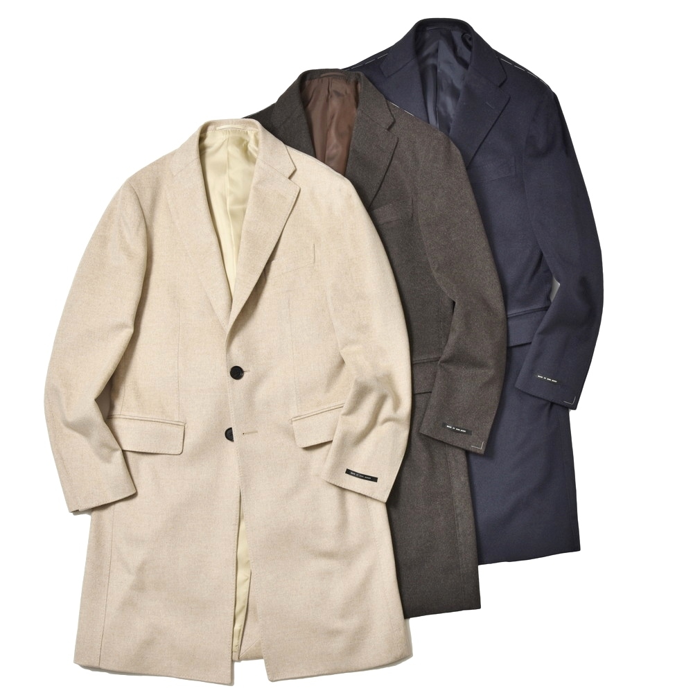 SALE】guji（グジ）カシミアフランネルソリッドチェスターフィールド