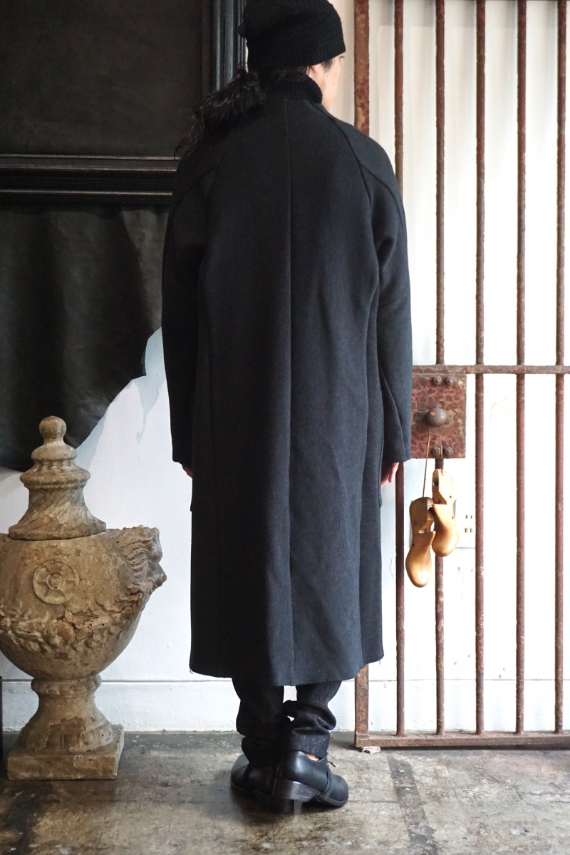 CTY-SRC. SRY Coat Wool Super120's / Bamboo. Charcoal. DEVOA