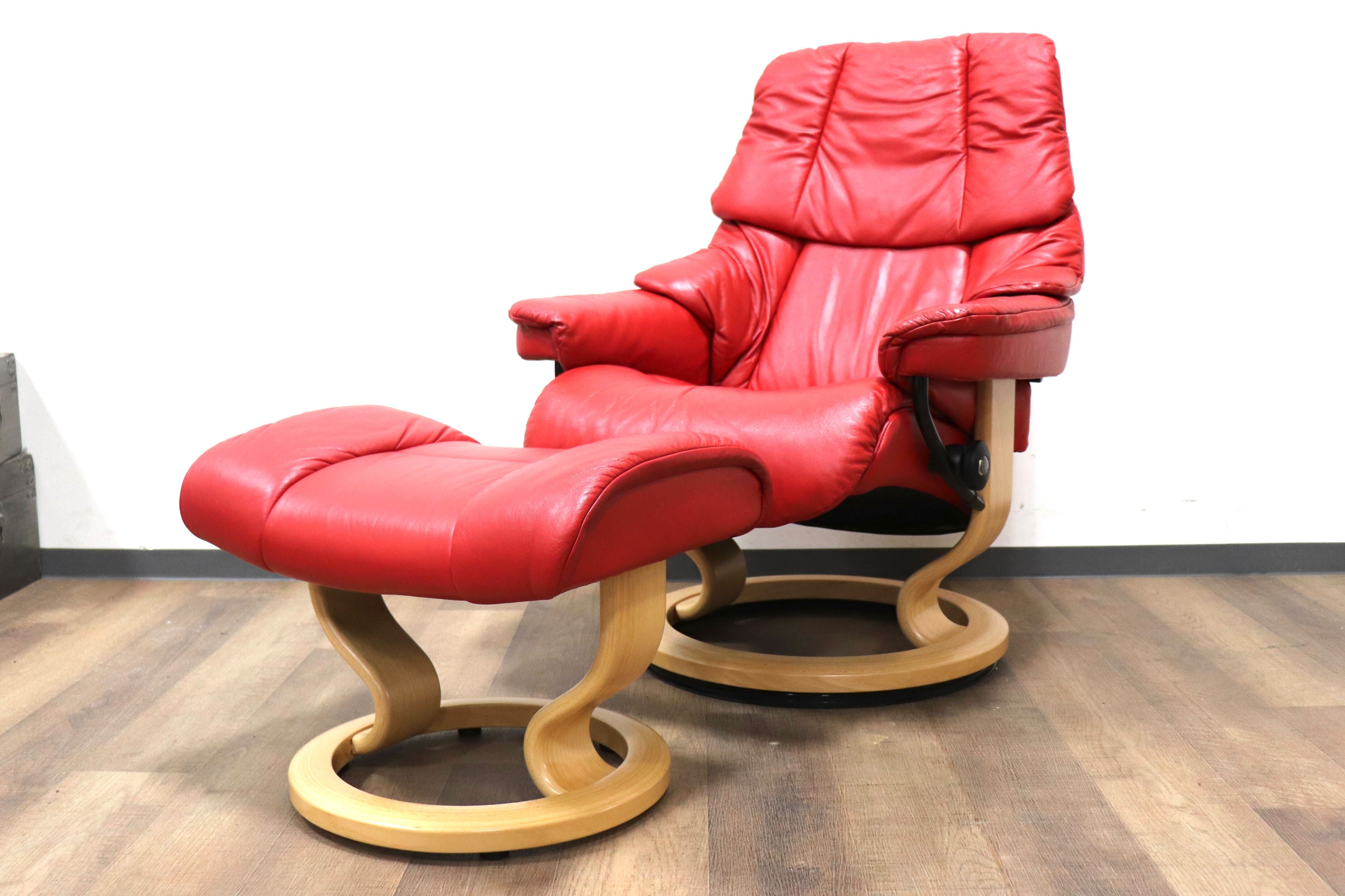 EKORNES ストレスレスチェア 本革 オットマン リクライニングソファ