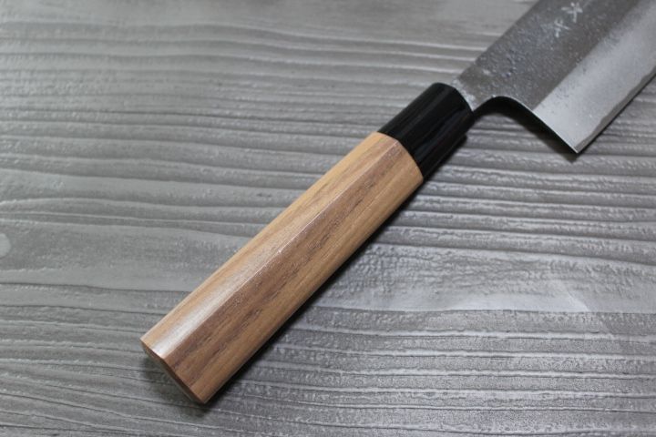 黄授褒賞受賞 伝統工芸士 藤下新次 作 厚打ち 霞仕上げ 三徳 165mm