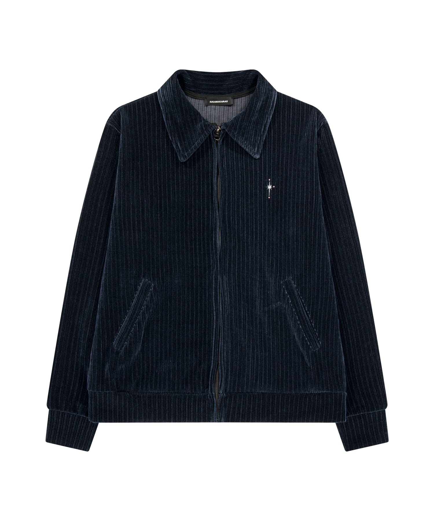 ベロアカラージップアップジャケット（ネイビー） | IUGAMAKARAS