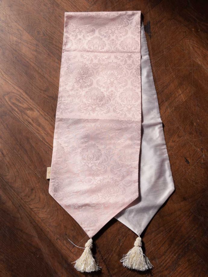 ローズピンクA666☆逸品‼️本金箔‼️宝船‼️テーブルランナー2m7cm
