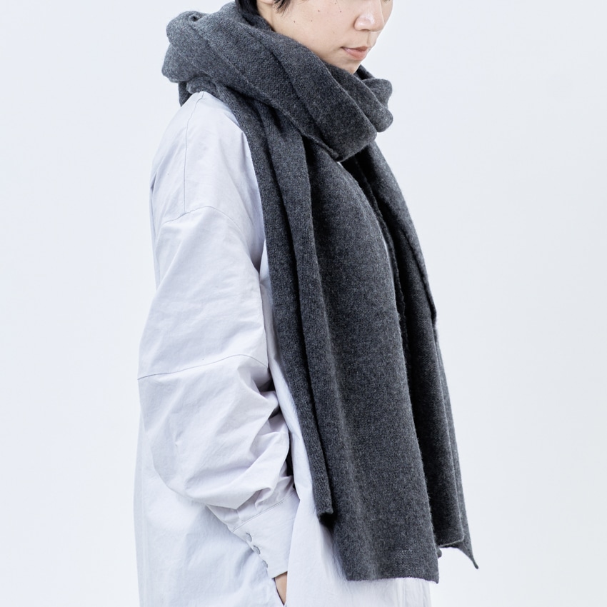 WOOL STUDIO カシミヤ100％の大判ストール チャコール: TORIYOSE