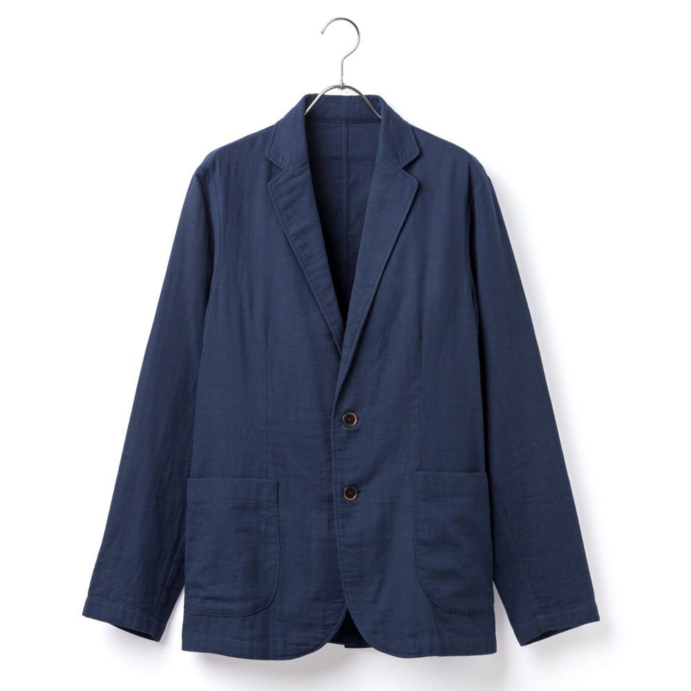 今治タオル ストレッチパイル メンズ ノーカラージャケット ブラック