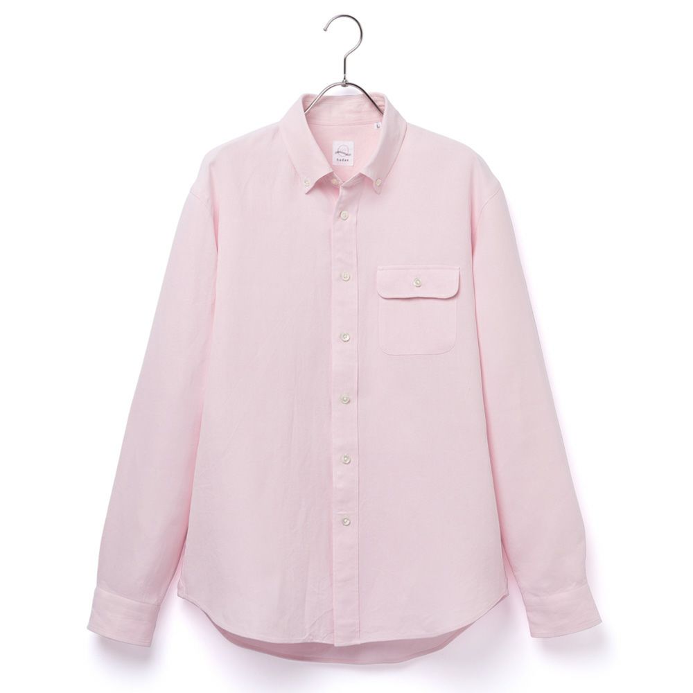 和紙繊維100% オックスフォード メンズ カジュアルシャツ 長袖 ボタン