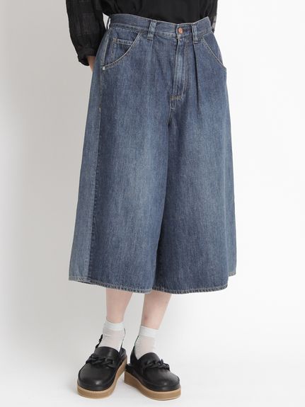 ドレープデニム ガウチョパンツ（デニムパンツ・ジーンズ）｜H.A.K