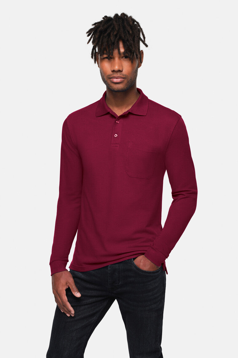 NO. 817 – HAKRO Pocket-Longsleeve-Polo MIKRALINAR® ECO – HAKRO