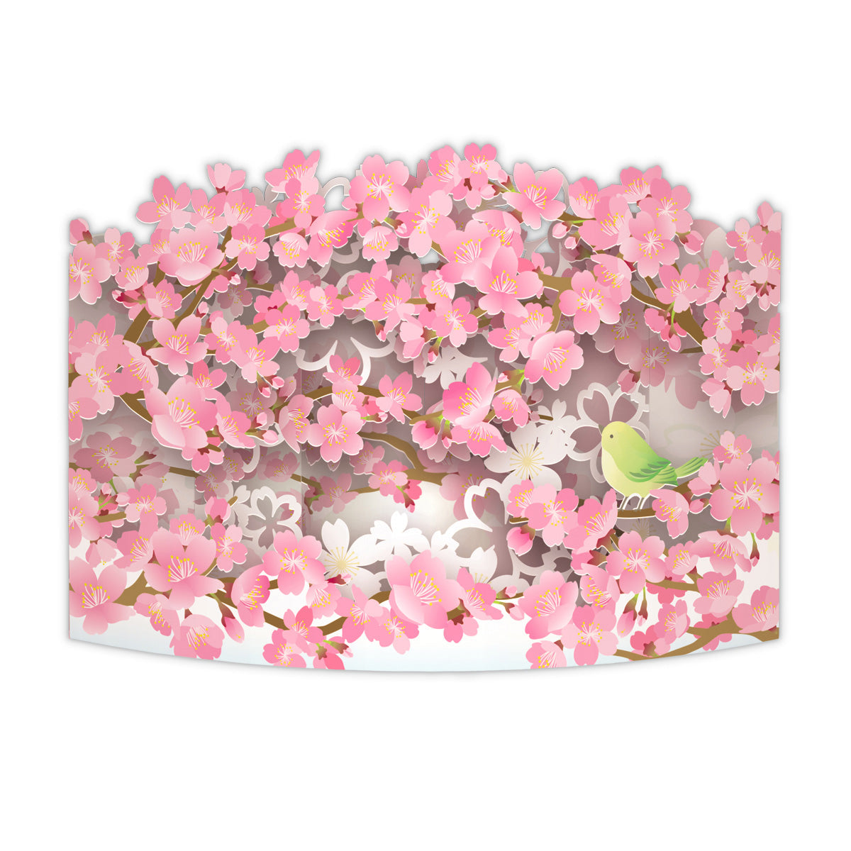 カーブレーザーカット 桜とうぐいす【春柄立体グリーティングカード