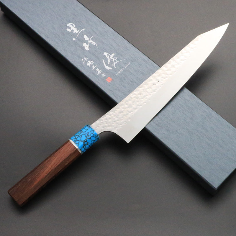 黒崎優 「閃光・鋭」牛刀 包丁 210mm ウエンジ柄ターコイズ桂 – HAGAKURE