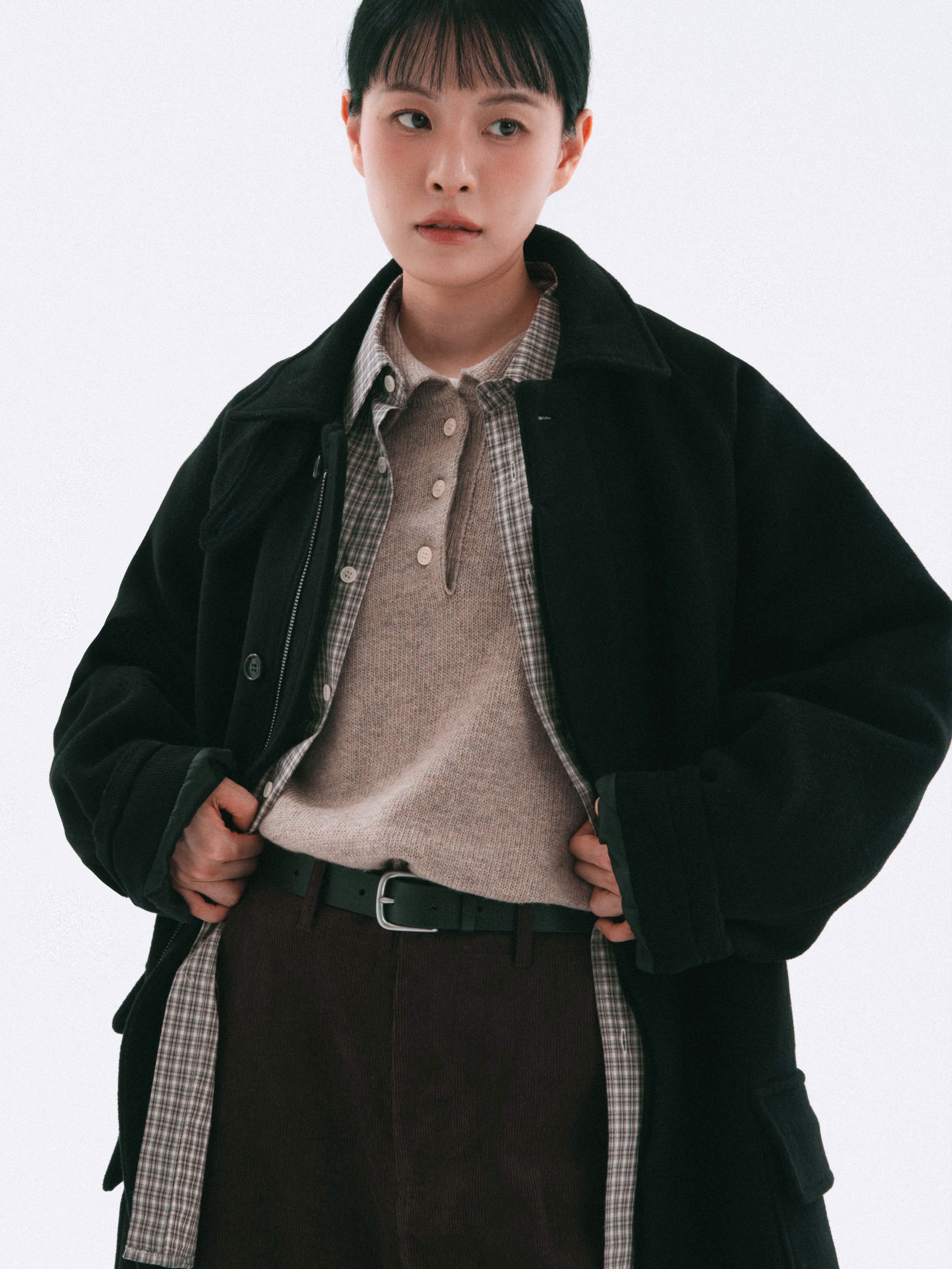 City Wool Half Coat (Charcoal) | Havehad