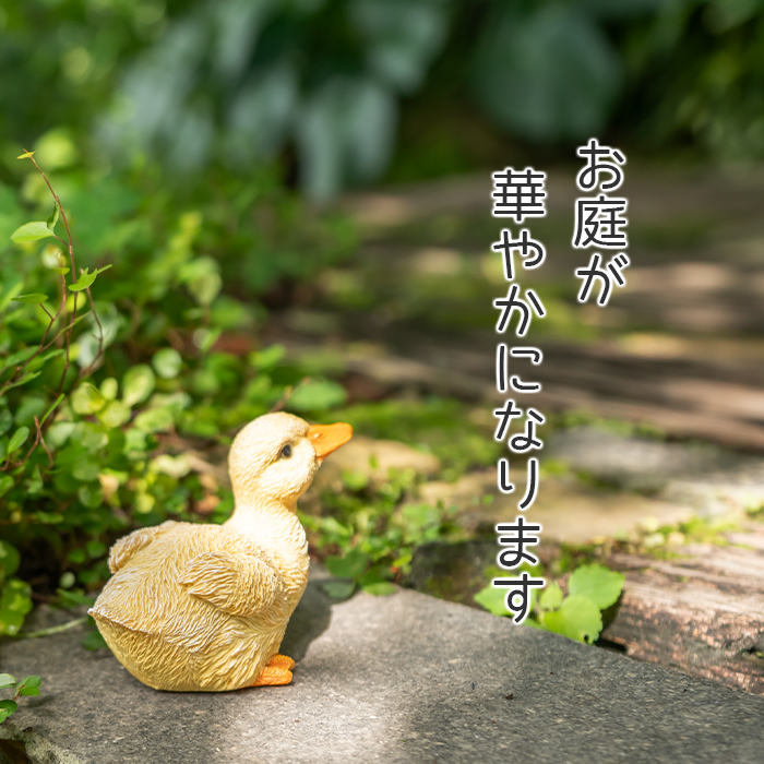 座って上を向くアヒルの子供《 シロアヒル 7.8cm》 – ガーデン用