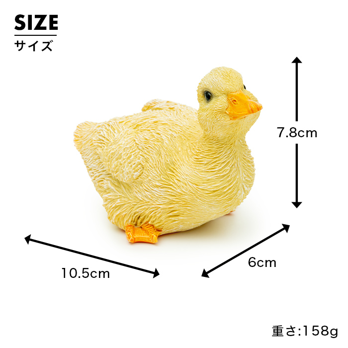 座って上を向くアヒルの子供《 シロアヒル 7.8cm》 – ガーデン用