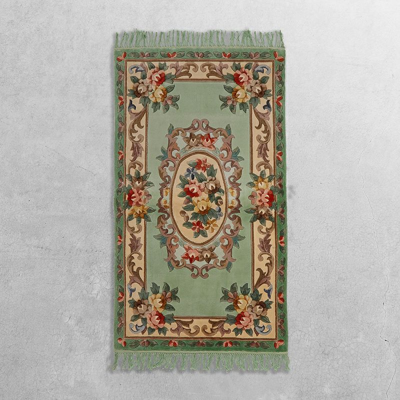 手織り 花柄 「シルク緞通」 | Happy Rug Market