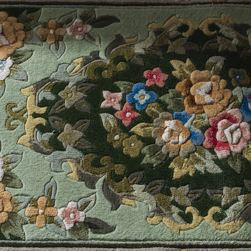 手織り 花柄 「シルク緞通」 | Happy Rug Market