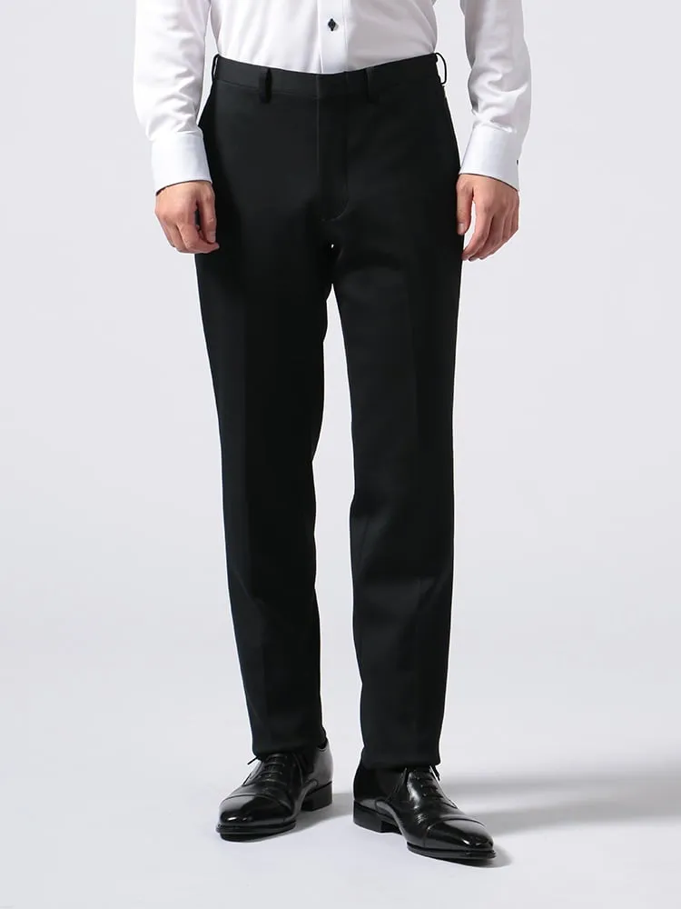 ブラック 【ウォッシャブル】スラックス ニット素材 RESPECT NERO 秋冬