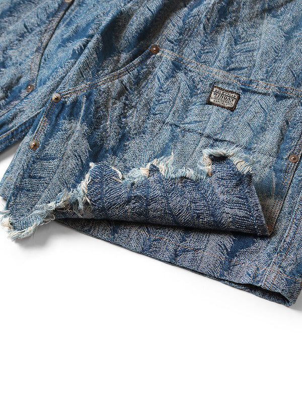 Kapital 12oz Magpie Denim W Knee Easy feather Shorts pants (Time