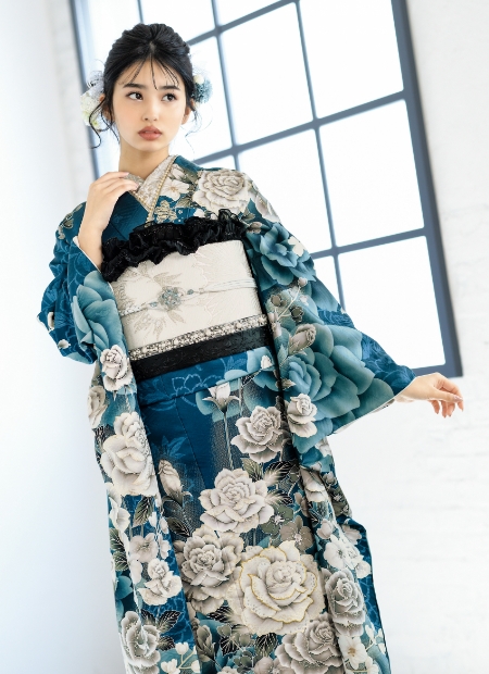 緑/グリーン/青/ブルー/モード/シンプル/エレガント/クール】の成人式