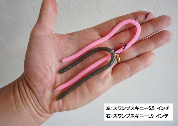 ほそなが～いワーム【レインズ スワンプスキニー】 ナチュラル＆微波動