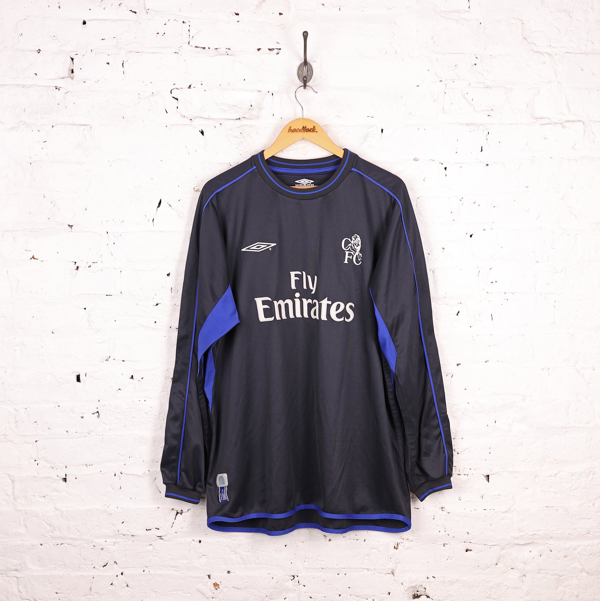 Chelsea 2003 Long Sleeve Umbro Third Football Shirt - Black - XXL