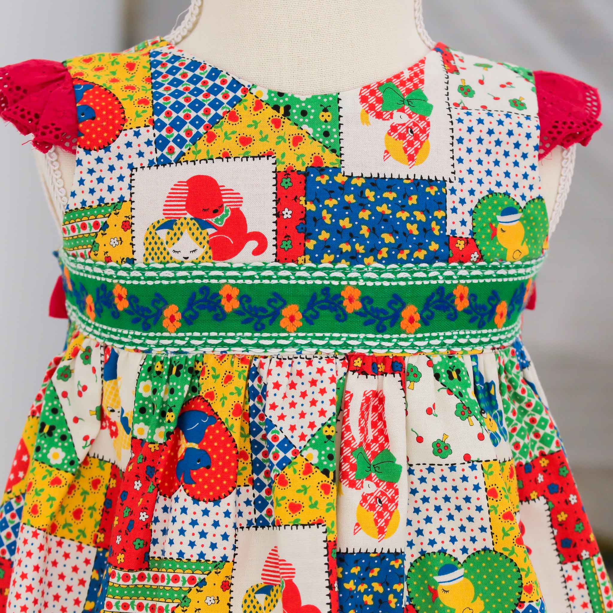 レトロパッチワーク ワンピース | Yellow Peach | 子供のおしゃれな