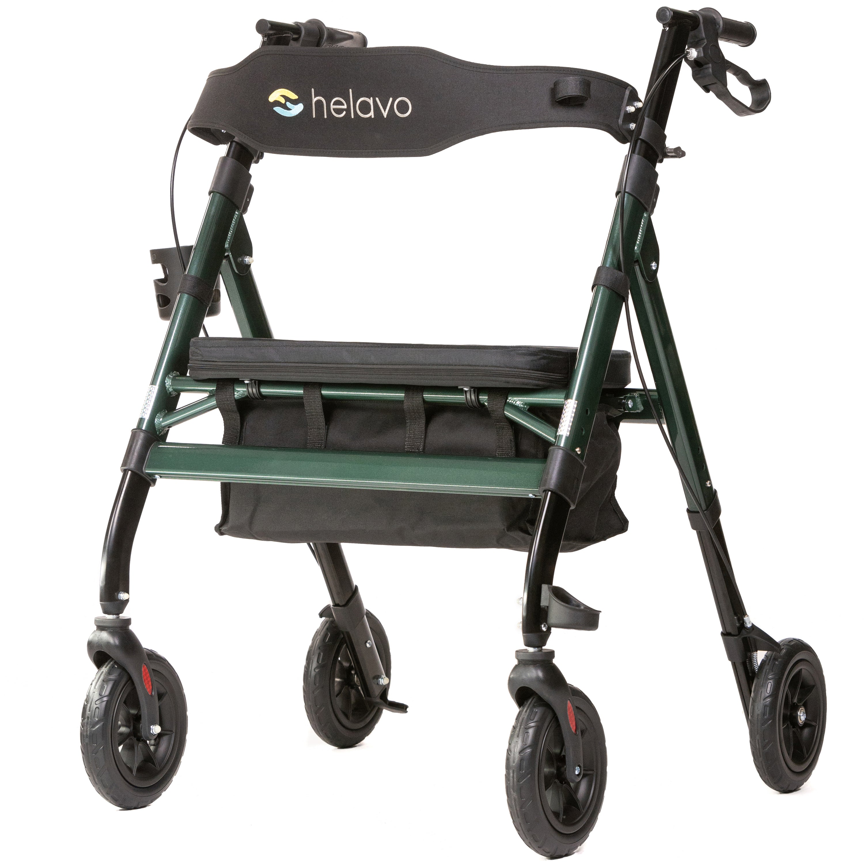 Outdoor Extra Wide Heavy-Duty Rollator with Puncture-Proof Solid Rubbe