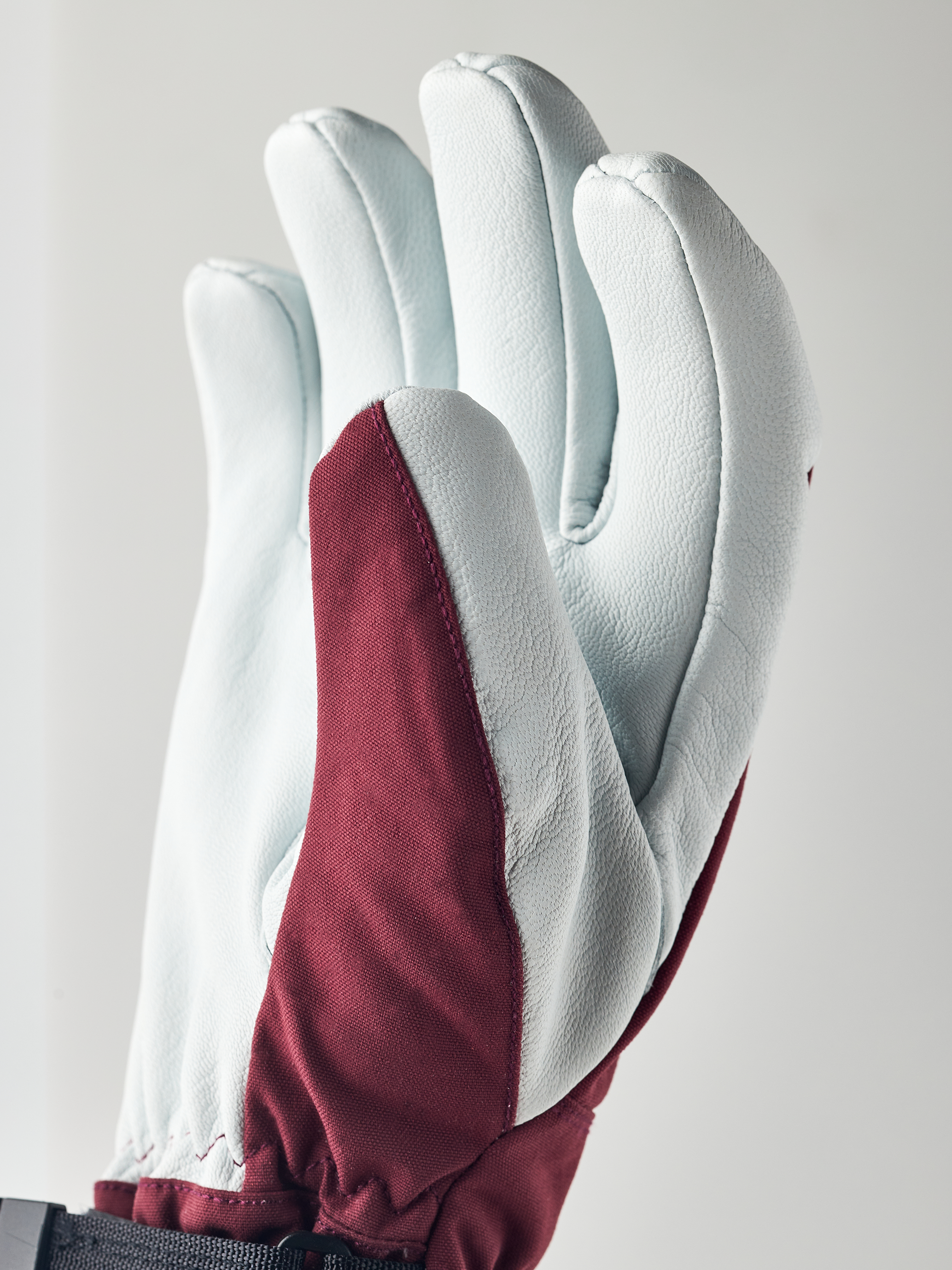 Army Leather Heli Ski - 5 finger - Bordeaux | Hestra Gloves