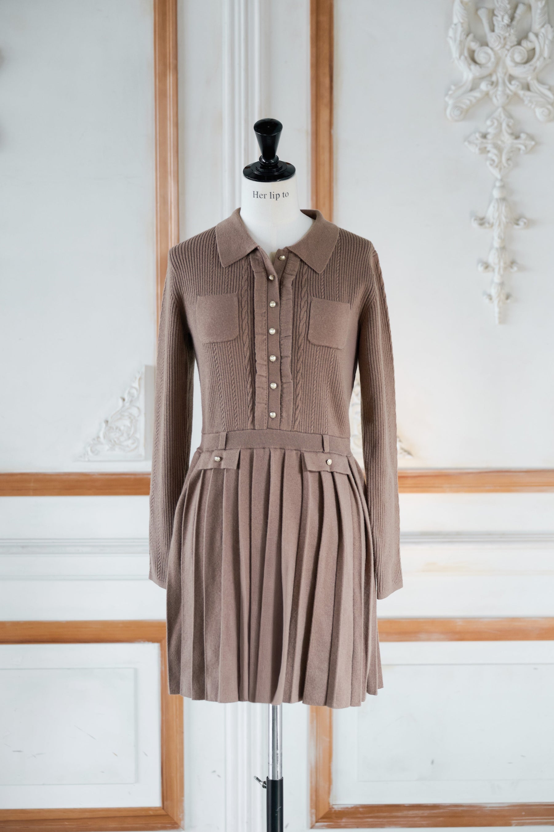 Margot Pleated Knit Mini Dress