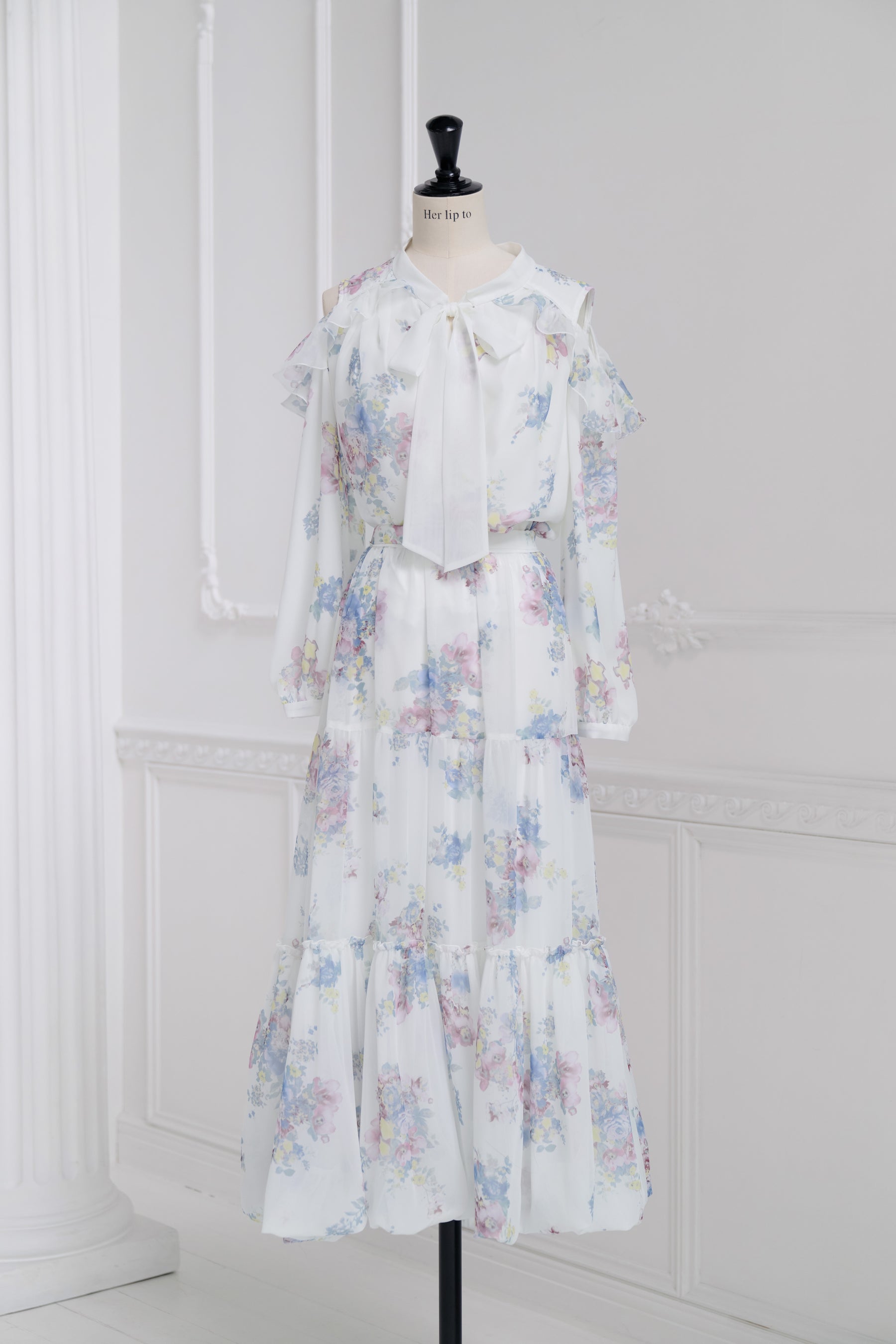 2月下旬発送】【新色】Isaline Floral Tiered Skirt