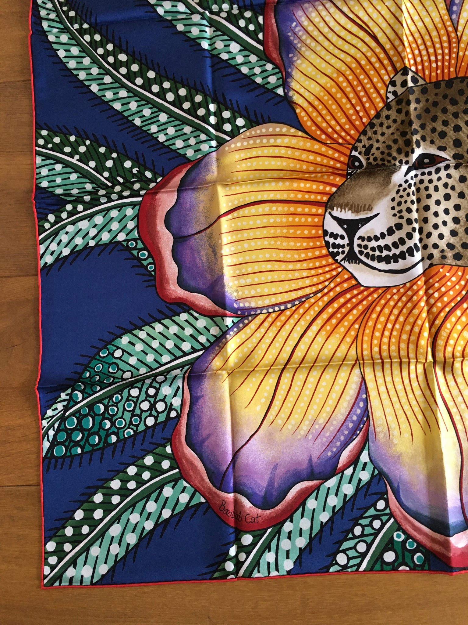 Hermes Silk Scarf “Baobab Cat” by Ardmore Artists – Hermes Emporium