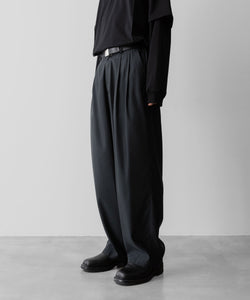 ssstein / シュタイン】CUPRO TWILL WIDE EASY TROUSERS - BLACK