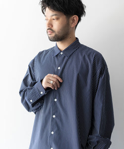 KANEMASA PHIL.】PENCIL STRIPE DRESS JERSEY SHIRT - NAVY SP | 公式