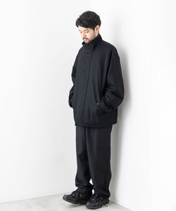 stein / シュタイン】MELTON STAND COLLAR ZIP SHORT JACKET - BLACK