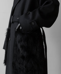 ssstein / シュタイン】OVERSIZED POCKET COAT (POCKET FUR) - BLACK
