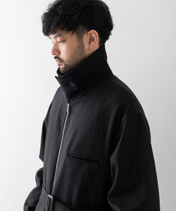 stein / シュタイン】OVERSIZED MAXI-LENGTH ZIP COAT - DARK CHARCOAL