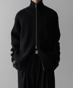 ssstein / シュタイン】OVERSIZED DRIVERS KNIT ZIP JACKET - BLACK