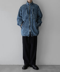 ssstein / シュタイン】CHEMICAL BLEACHED DENIM MODS COAT - INDIGO