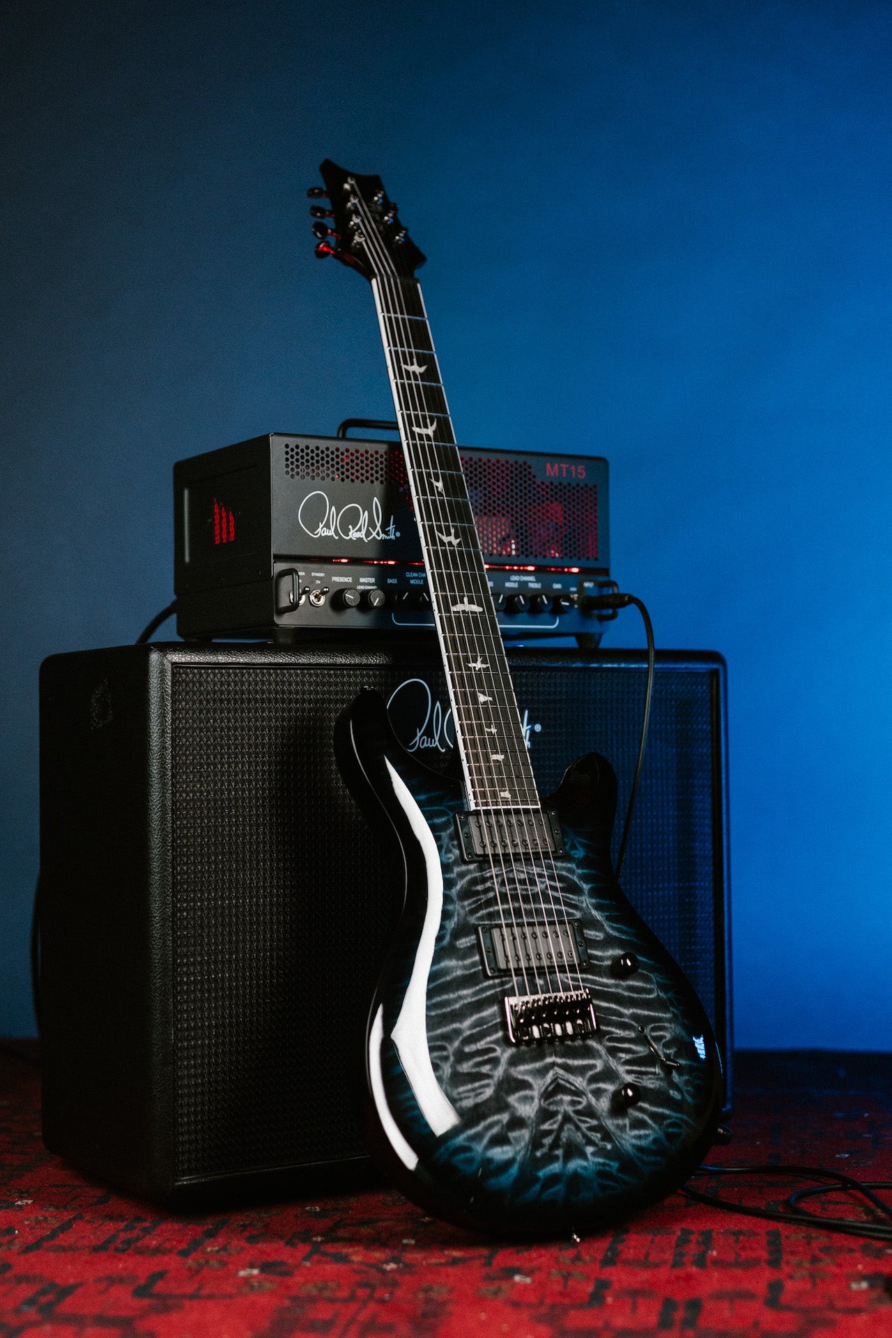 PRS SE Mark Holcomb SVN Holcomb Blue Burst 7 String