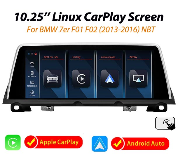 10.25'' BMW 7er F01 F02 2009-2016 Linux screen CarPlay Android