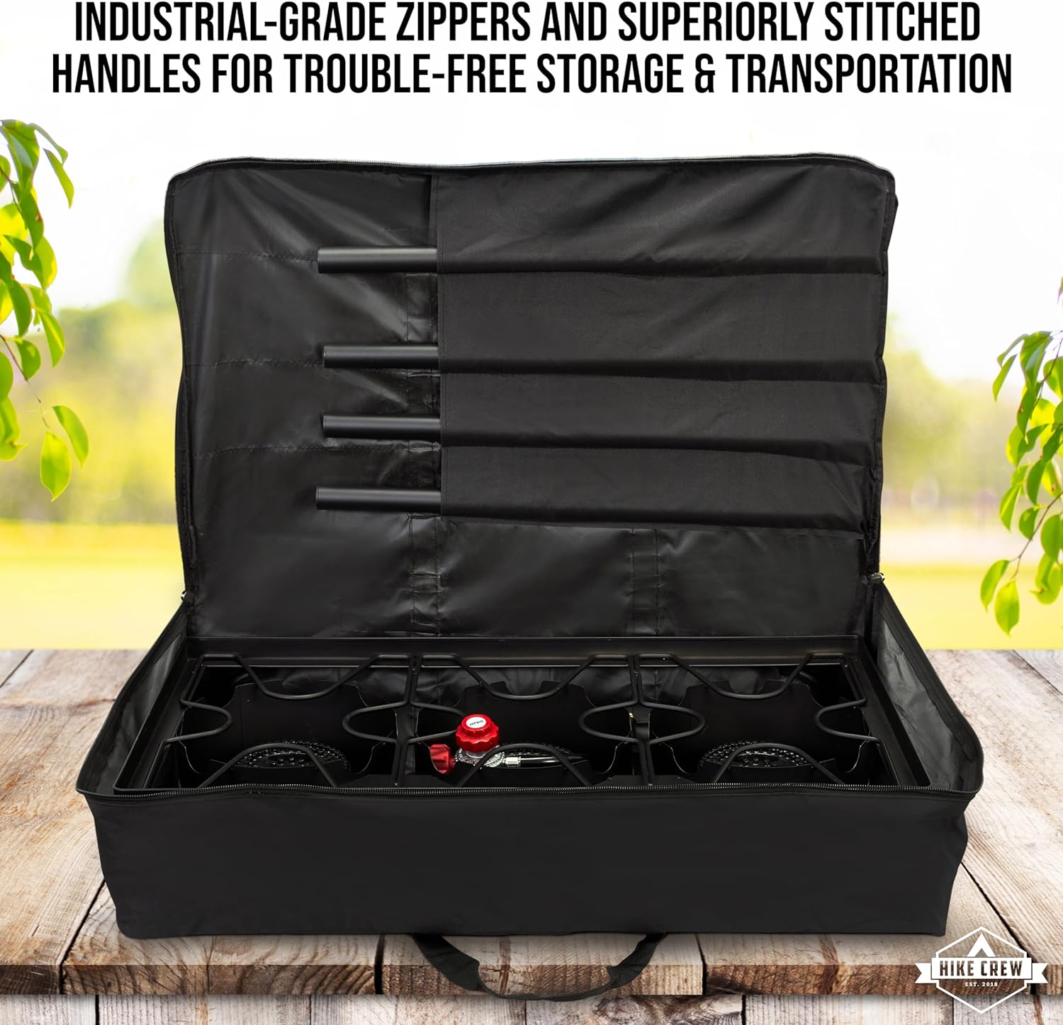 Cast Iron 3-Burner Stove Heavy Duty Storage Carry Bag 19.69